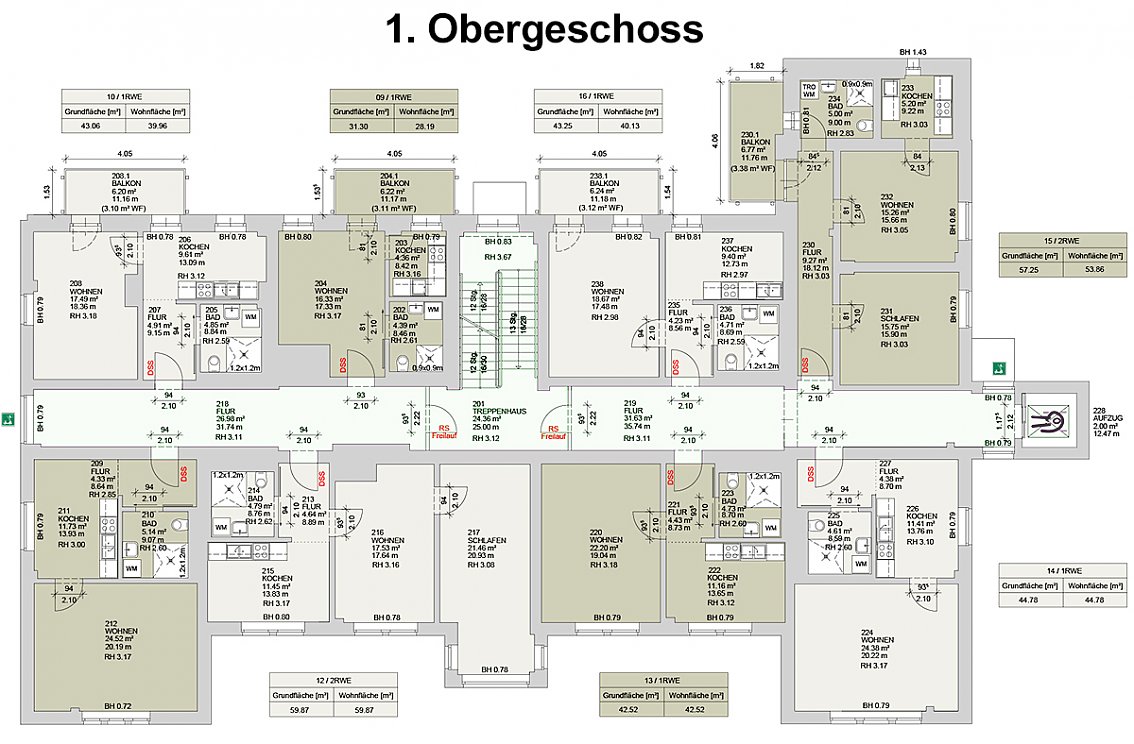 Grundriss 1. Obergeschoss - "Wohnen am Gehege" (Foto: SHK) Grundriss 1. Obergeschoss - "Wohnen am Gehege" (Foto: SHK)