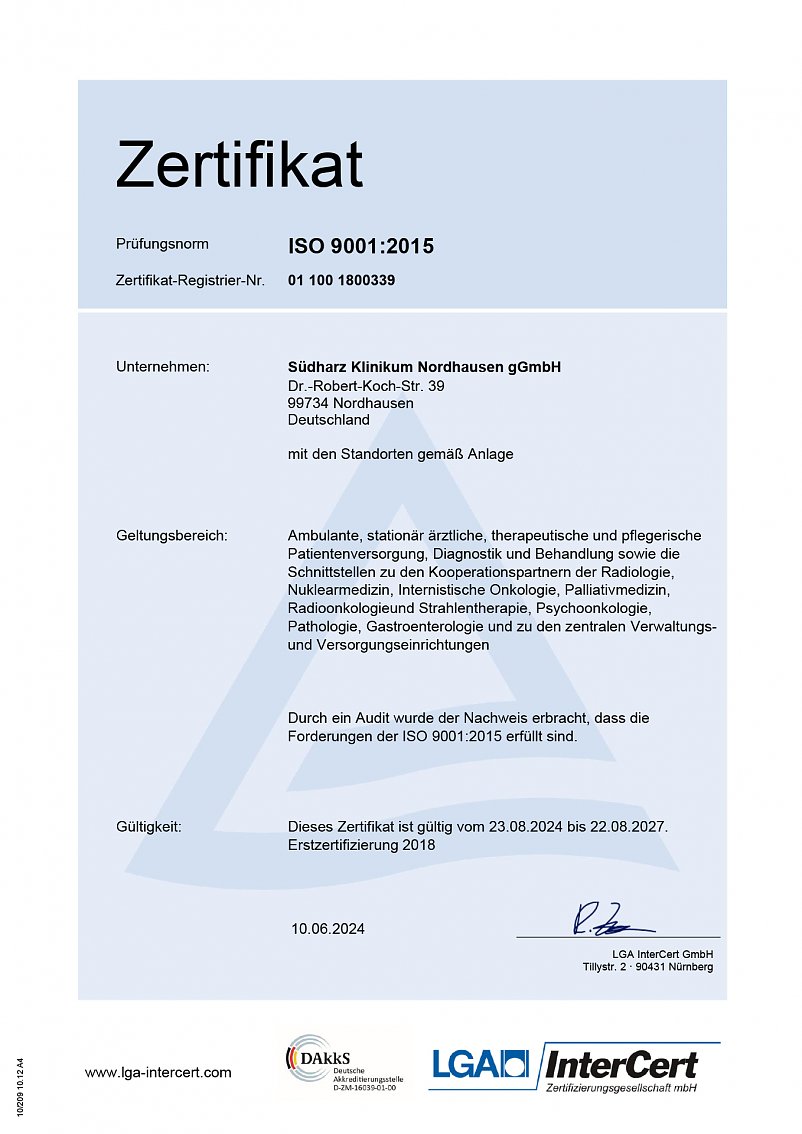 Zertifikat 06/2024 (Foto: LGA InterCert)