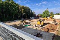 Bauarbeiten zur Erweiterung des Besucherparkplatzes am S&uuml;dharz Klinikum  (SHK)