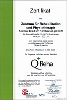 Urkunde  Zentrums für Rehabilitation und Physiotherapie (SHK)