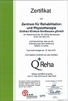 Urkunde � Zentrums f&uuml;r Rehabilitation und Physiotherapie (SHK)