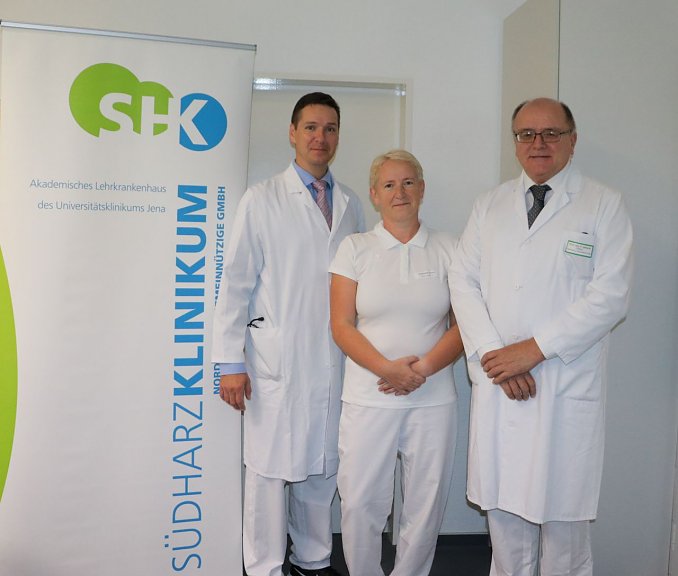 Oberarzt Albrecht Gollesch, Stationsleitung Yvonne Großer und Chefarzt PD Dr. med. Hinnerk Gebhardt (Foto: SHK)