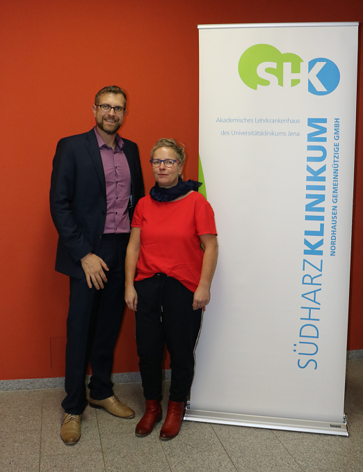 Unsere Wundmanager Mario Gie&szlig;ler und Mona Eisenschmidt (v. l. n. r.) (Foto: SHK)